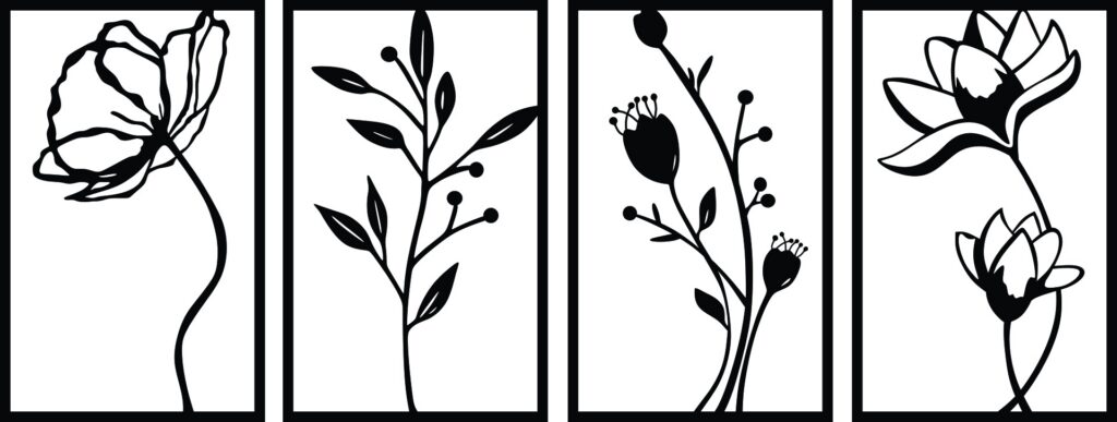 Set floral – 4 piezas, 40 × 120 cm